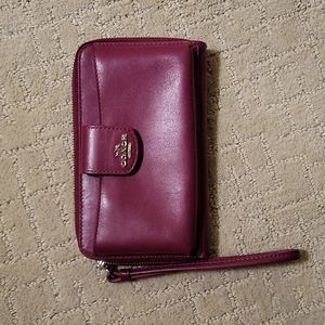 Coach leather wristlet